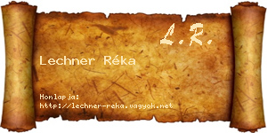 Lechner Réka névjegykártya